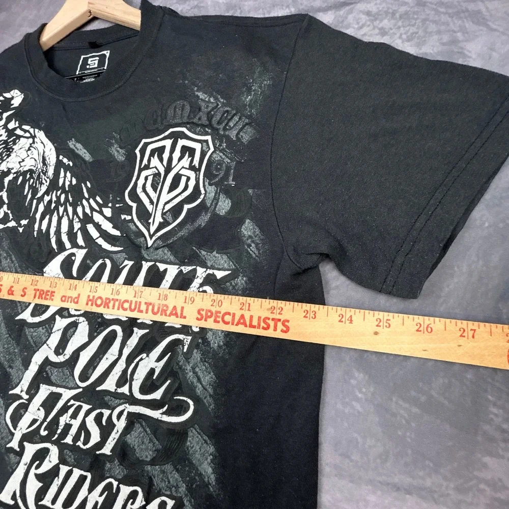 Southpole East Riders Graphic T-Shirt Mens 2XL Black Y2K Grunge Skater Boxy Fit - Picture 6 of 6